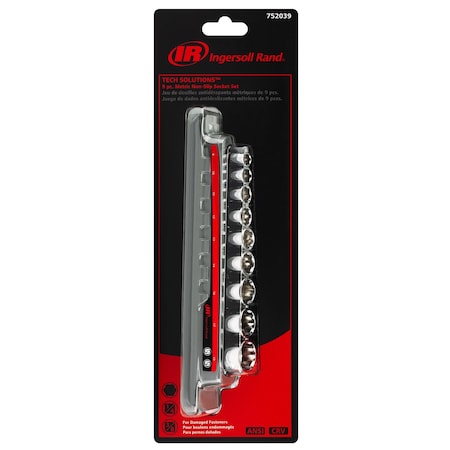 Ingersoll-Rand 9Pc Metric Non-Slip Socket Set (IR) 752039